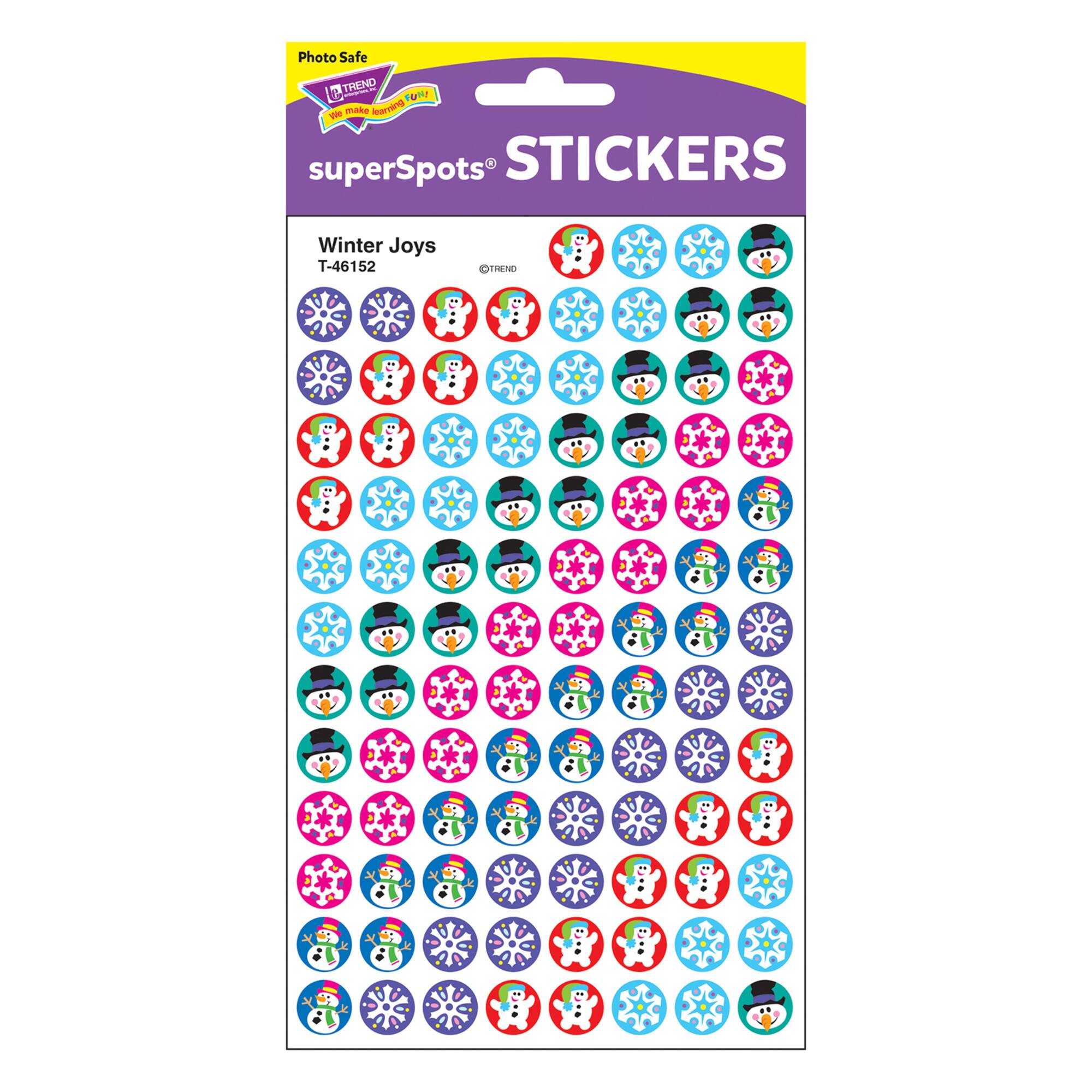 Trend Enterprises® superSpots® Winter Joys Stickers, 6 Packs of 800ct.